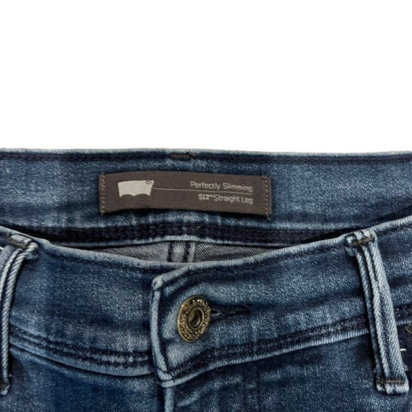 Levis Jeans 512 Straight Leg Perfectly Slimming Blue Denim Jeans Size 10 - Picture 5 of 7